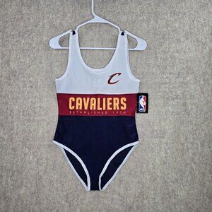 NBA Womens Cavaliers Bodysuit Navy/White/Red Size M Colorblock Logo Tank Design